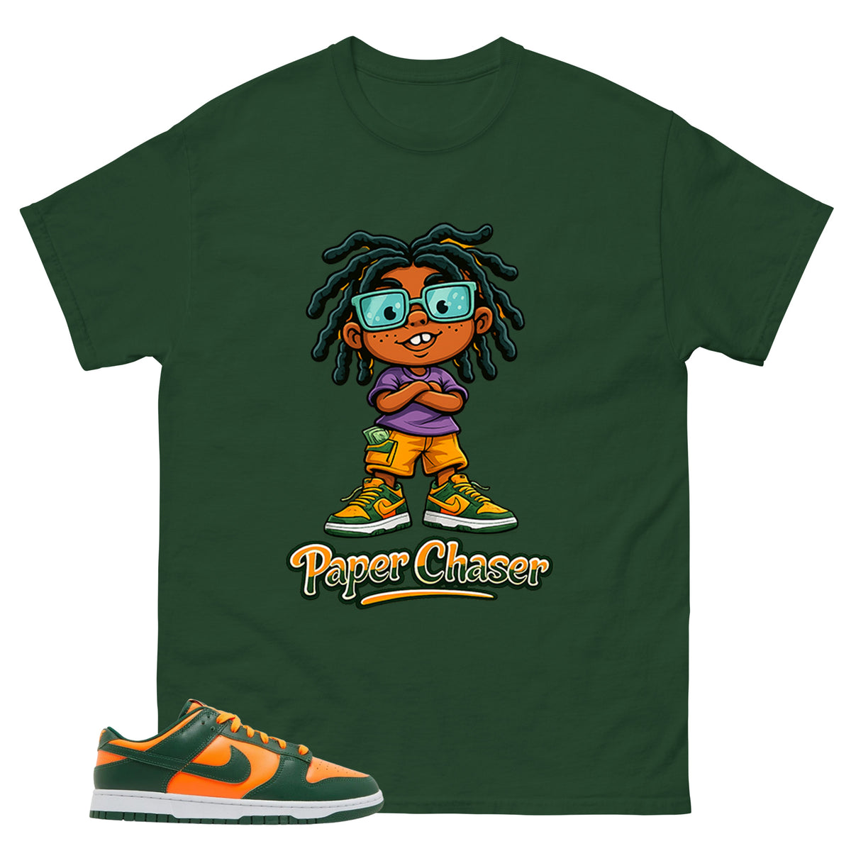 Paper Chaser Shirt - Match Green Dunk Low Miami Hurricanes