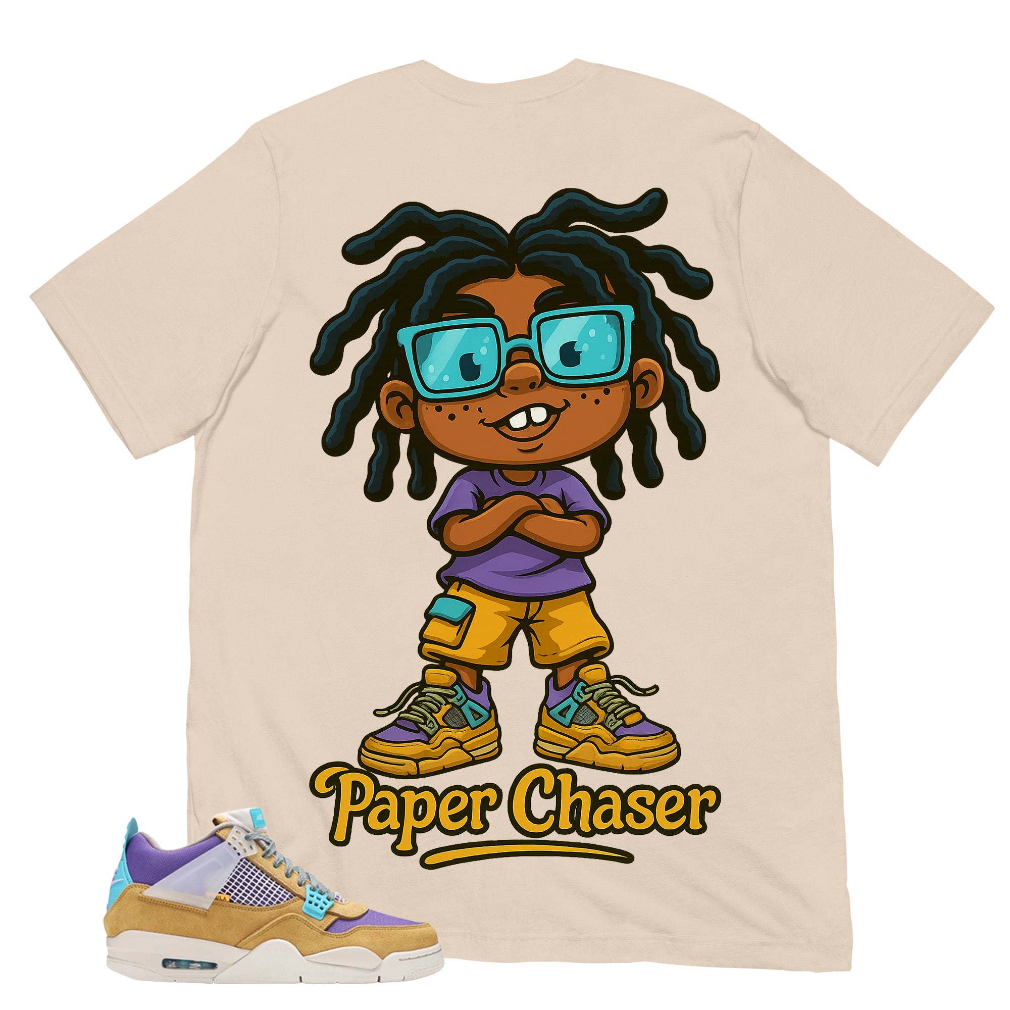Paper Chaser Shirt - Match Union LA x Air Jordan 4 Desert Moss
