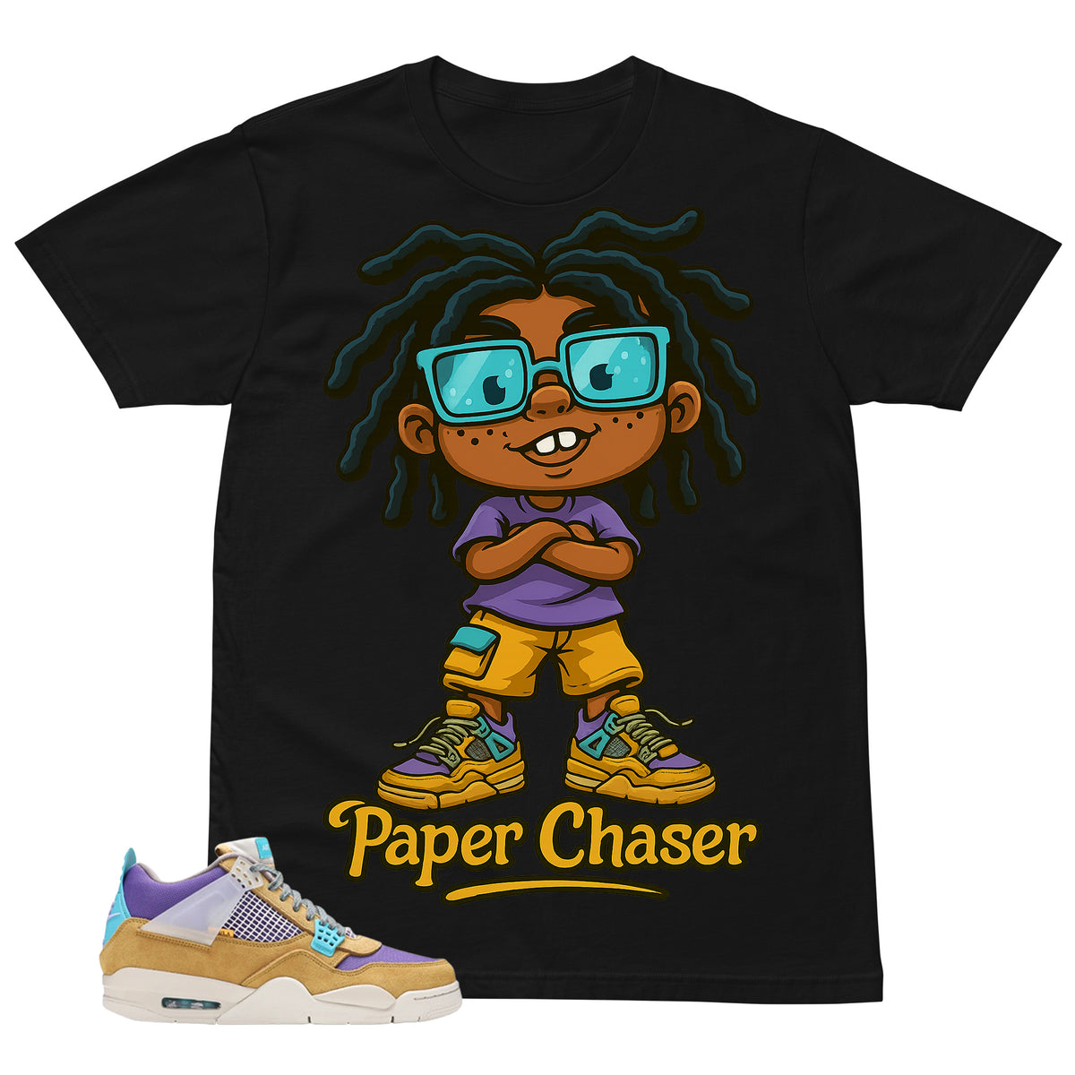 Paper Chaser Shirt - Match Union LA x Air Jordan 4 Desert Moss