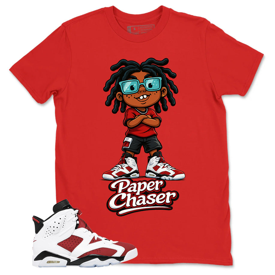 Paper Chaser Shirt - Match White Air Jordan 6 Carmine