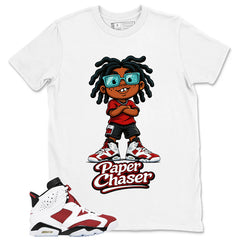 Paper Chaser Shirt - Match White Air Jordan 6 Carmine