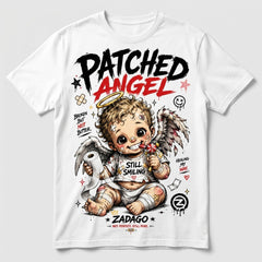 Patched Angel White Graphic T-shirt
