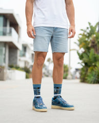 Patent Denim Socks – Air Force 1 Low Inspired Mid-Calf Unisex Crew Socks