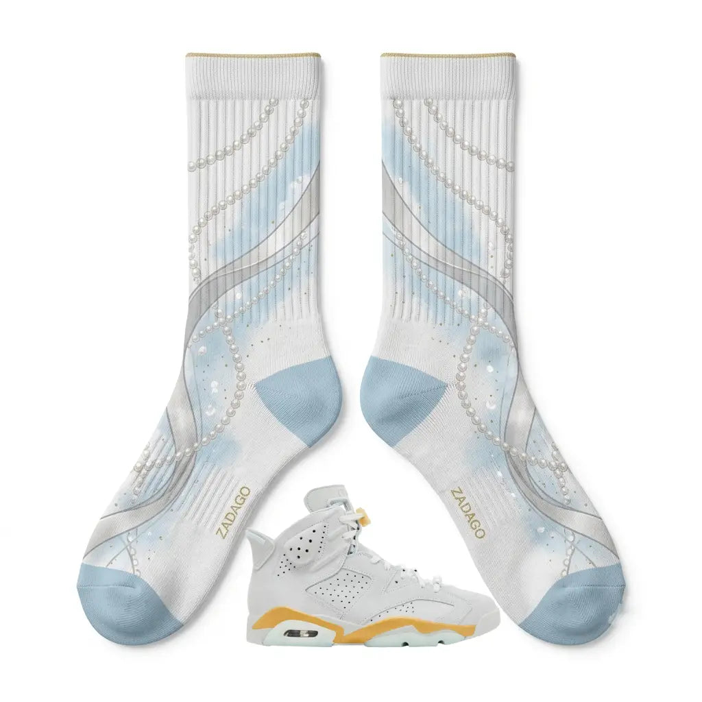 Pearl Socks – Wmns Air Jordan 6 Retro Craft Inspired Mid-Calf Unisex Crew Socks