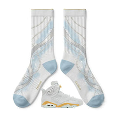 Pearl Socks – Wmns Air Jordan 6 Retro Craft Inspired Mid-Calf Unisex Crew Socks
