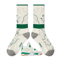 Pine Green Skate Match Socks – Jordan 4 Inspired Mid-Calf Crew Socks