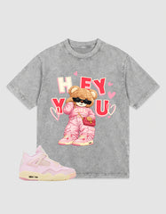 Pink Iced Carmine 4s Zadago Washed T-shirt Hey You Graphic