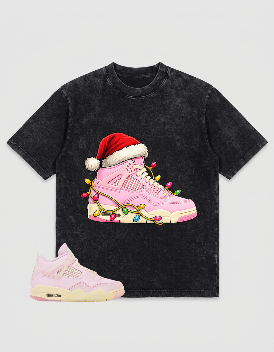 Pink Iced Carmine 4s Zadago Washed T-shirt Kickmas Graphic