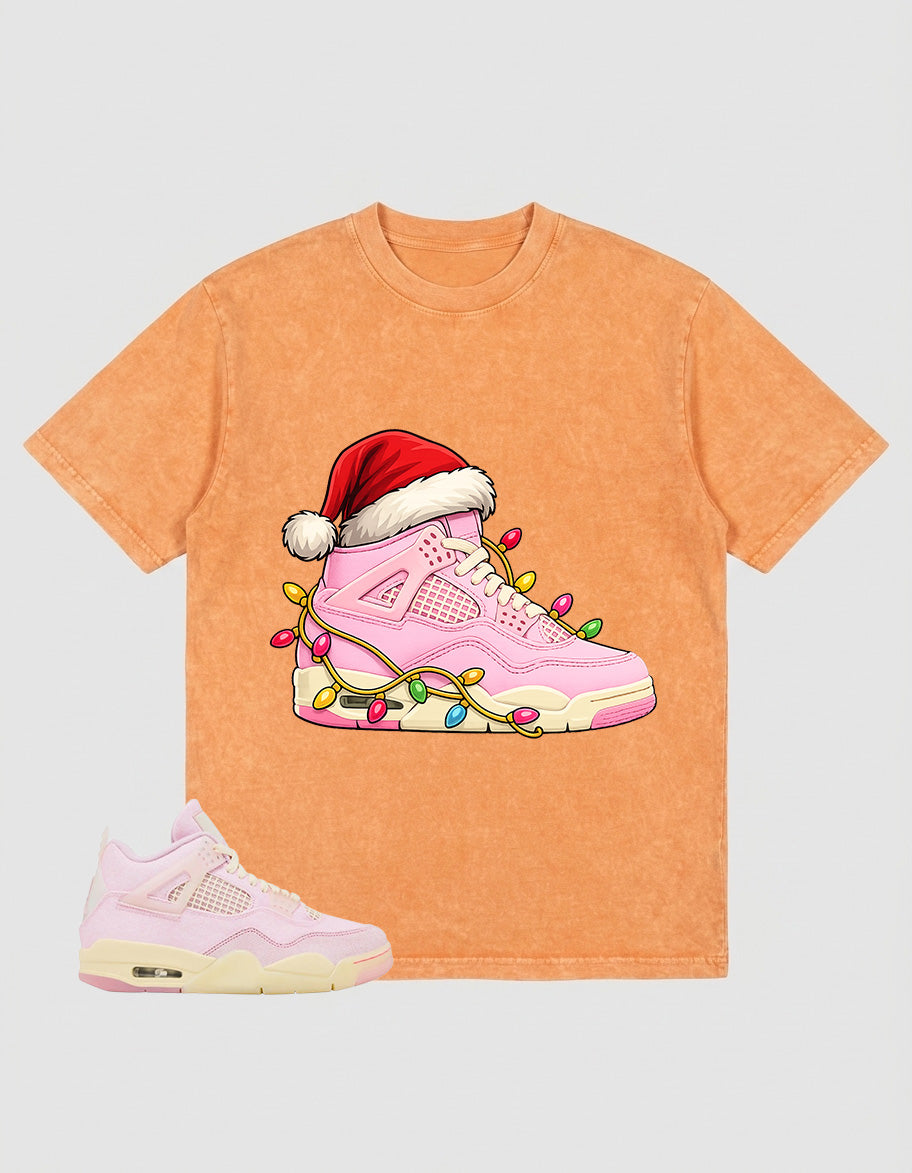 Pink Iced Carmine 4s Zadago Washed T-shirt Kickmas Graphic