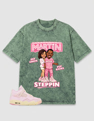 Pink Iced Carmine 4s Zadago Washed T-shirt Martin Steppin Graphic