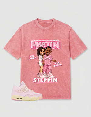 Pink Iced Carmine 4s Zadago Washed T-shirt Martin Steppin Graphic