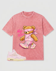 Pink Iced Carmine 4s Zadago Washed T-shirt Move In Silence Graphic