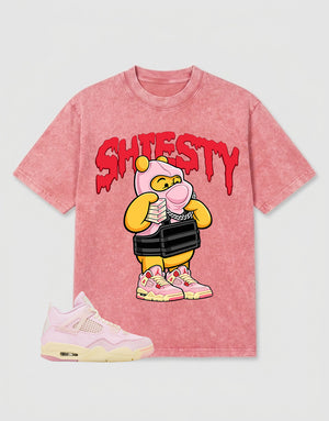 Pink Iced Carmine 4s Zadago Washed T-shirt Shiesty Pooh Graphic