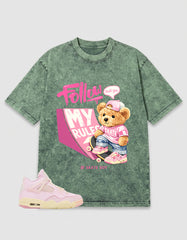 Pink Iced Carmine 4s Zadago Washed T-shirt Skate Boy Graphic