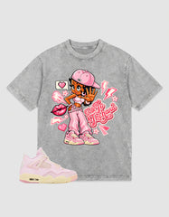 Pink Iced Carmine 4s Zadago Washed T-shirt Talk To The Hand Graphic