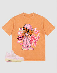 Pink Iced Carmine 4s Zadago Washed T-shirt Talk To The Hand Graphic