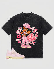 Pink Iced Carmine 4s Zadago Washed T-shirt Talk To The Hand Graphic