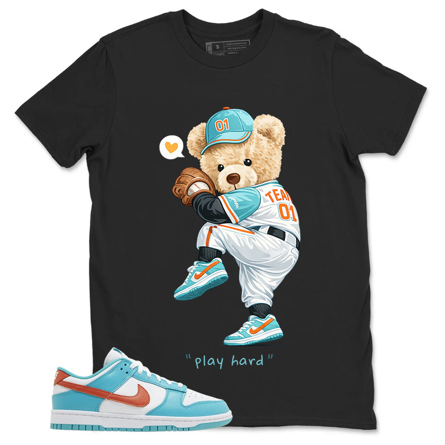 Play Hard Bear Shirt - Match Green Dunk Low Miami Dolphins