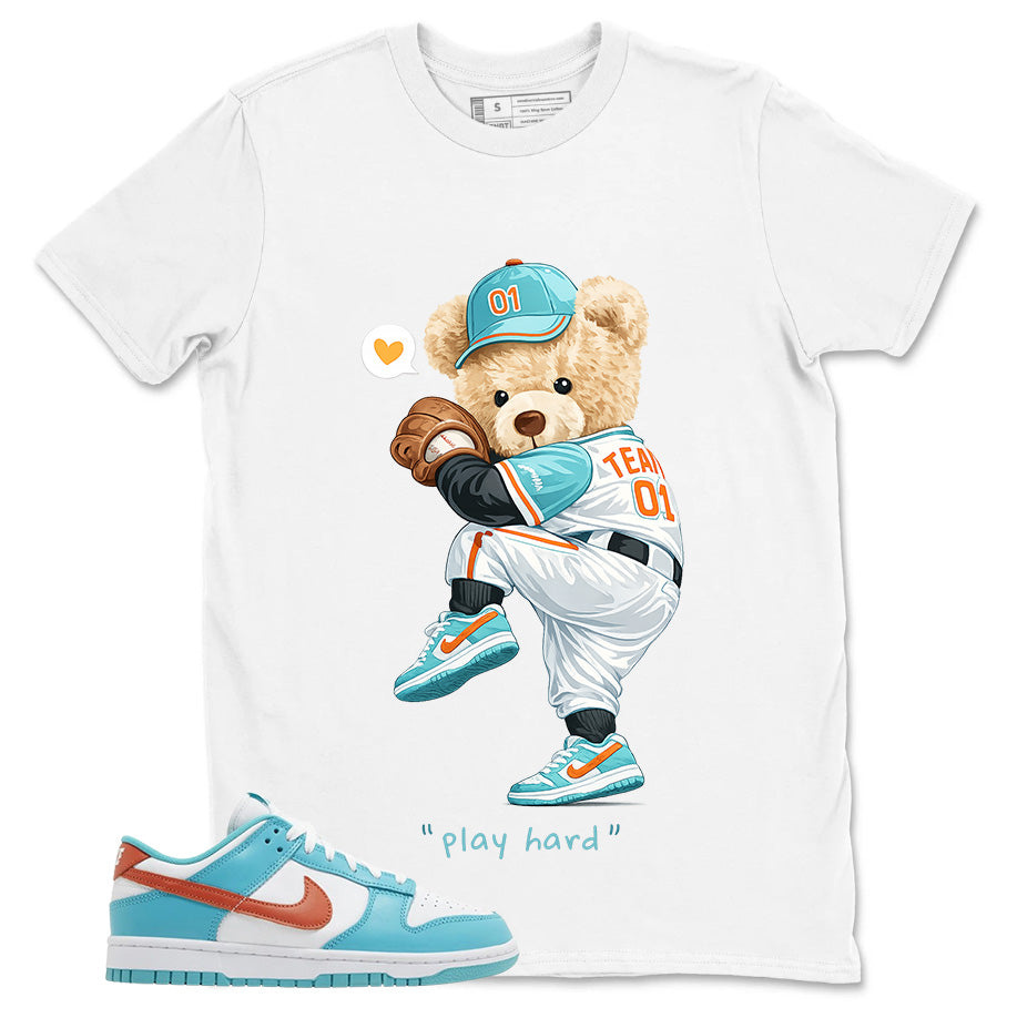 Play Hard Bear Shirt - Match Green Dunk Low Miami Dolphins