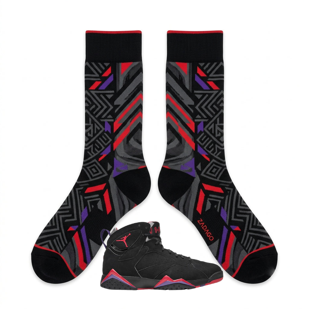 Playoffs 2027 Sneaker Match Socks – Air Jordan 7 Retro Playoffs Inspired Mid-Calf Crew Socks Unisex