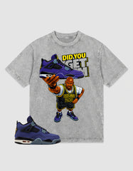 Purple Lakers 4s Zadago Washed T-shirt Did You Get Em Graphic