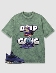 Purple Lakers 4s Zadago Washed T-shirt Drip Gang Graphic