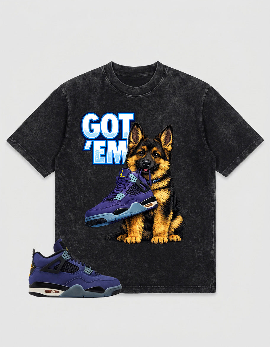 Purple Lakers 4s Zadago Washed T-shirt Got Em GS Graphic