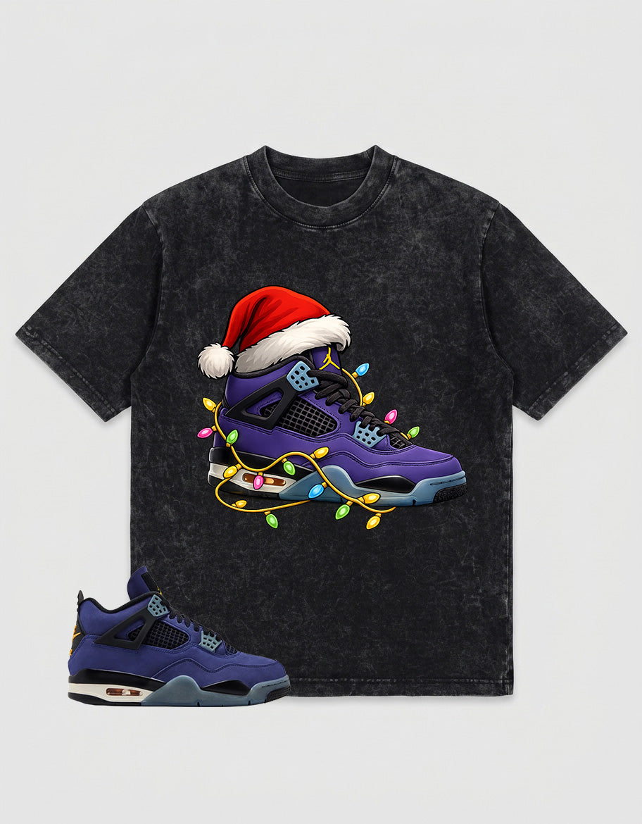 Purple Lakers 4s Zadago Washed T-shirt Kickmas Graphic