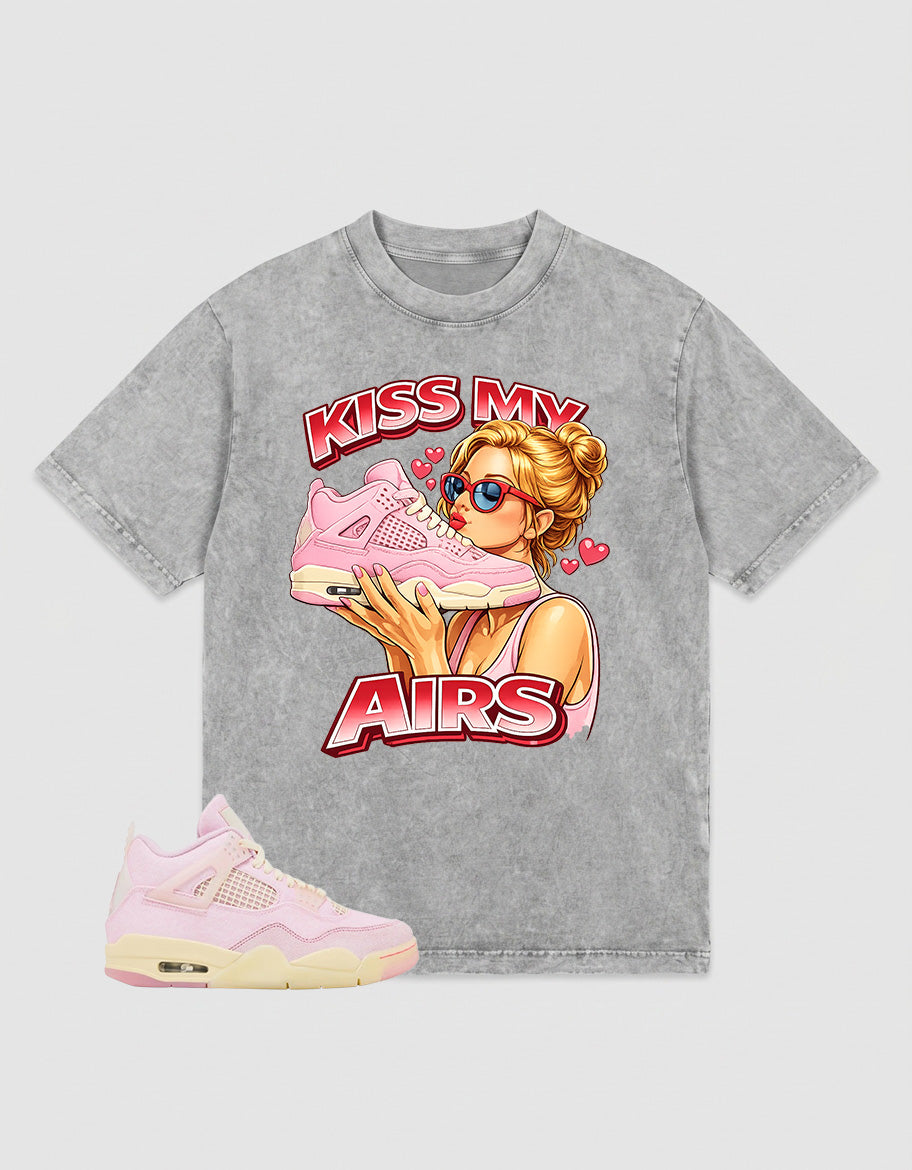 Pink Iced Carmine 4s Zadago Washed T-shirt Kiss My Airs Graphic