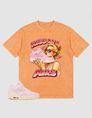 Pink Iced Carmine 4s Zadago Washed T-shirt Kiss My Airs Graphic
