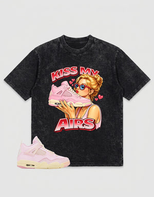 Pink Iced Carmine 4s Zadago Washed T-shirt Kiss My Airs Graphic