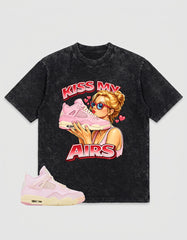 Pink Iced Carmine 4s Zadago Washed T-shirt Kiss My Airs Graphic