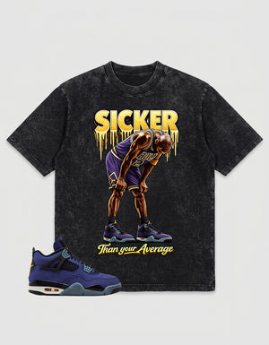 Purple Lakers 4s Zadago Washed T-shirt Sicker Graphic