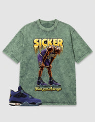 Purple Lakers 4s Zadago Washed T-shirt Sicker Graphic