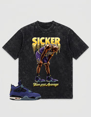 Purple Lakers 4s Zadago Washed T-shirt Sicker Graphic