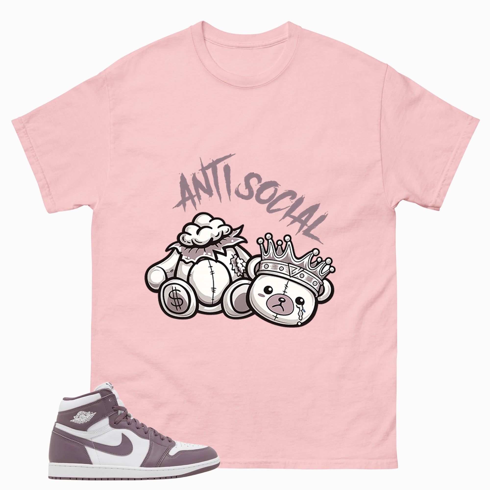 Purple Mauve 1s Zadago Shirt Anti Social Graphic
