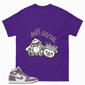 Purple Mauve 1s Zadago Shirt Anti Social Graphic