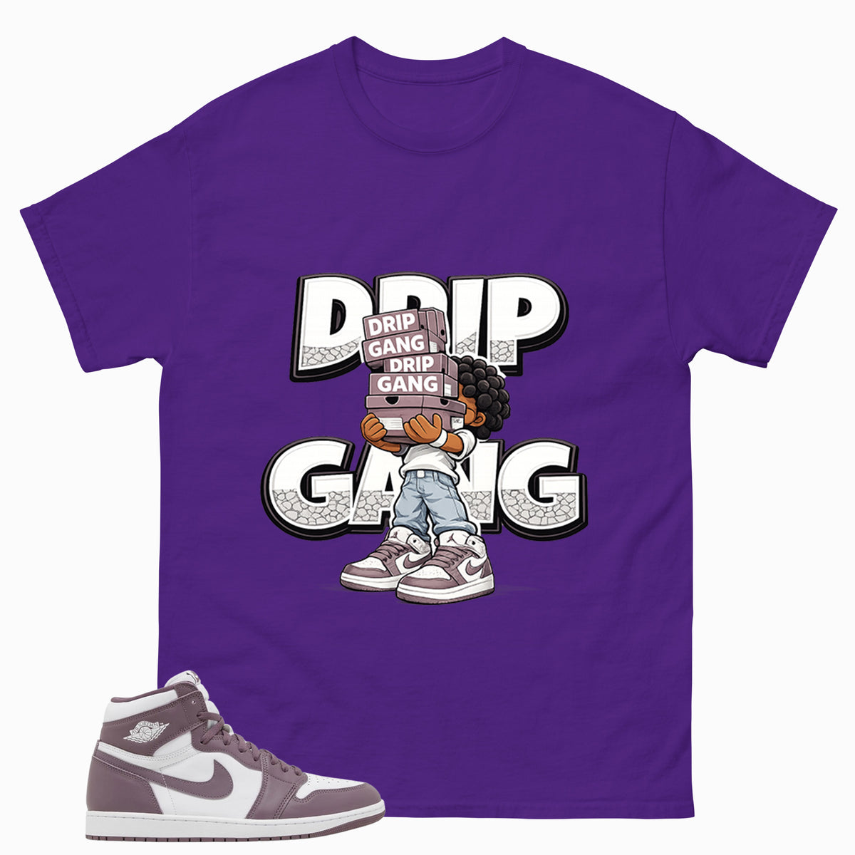 Purple Mauve 1s Zadago Shirt Drip Gang Graphic