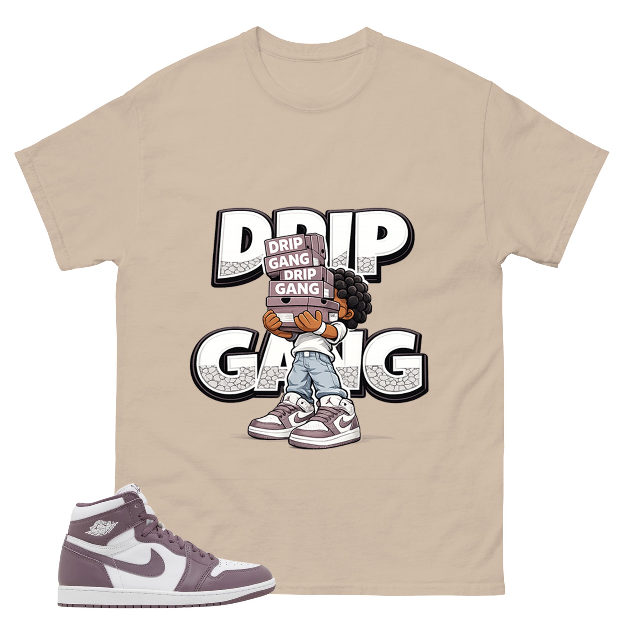 Purple Mauve 1s Zadago Shirt Drip Gang Graphic