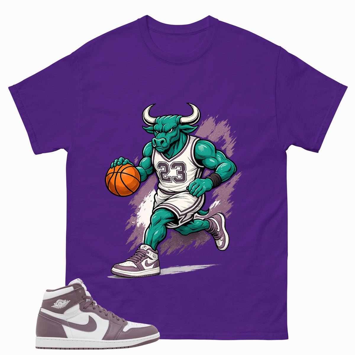 Purple Mauve 1s Zadago Shirt Raging Bull Graphic