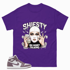 Purple Mauve 1s Zadago Shirt Shiesty Big Money Talking Graphic