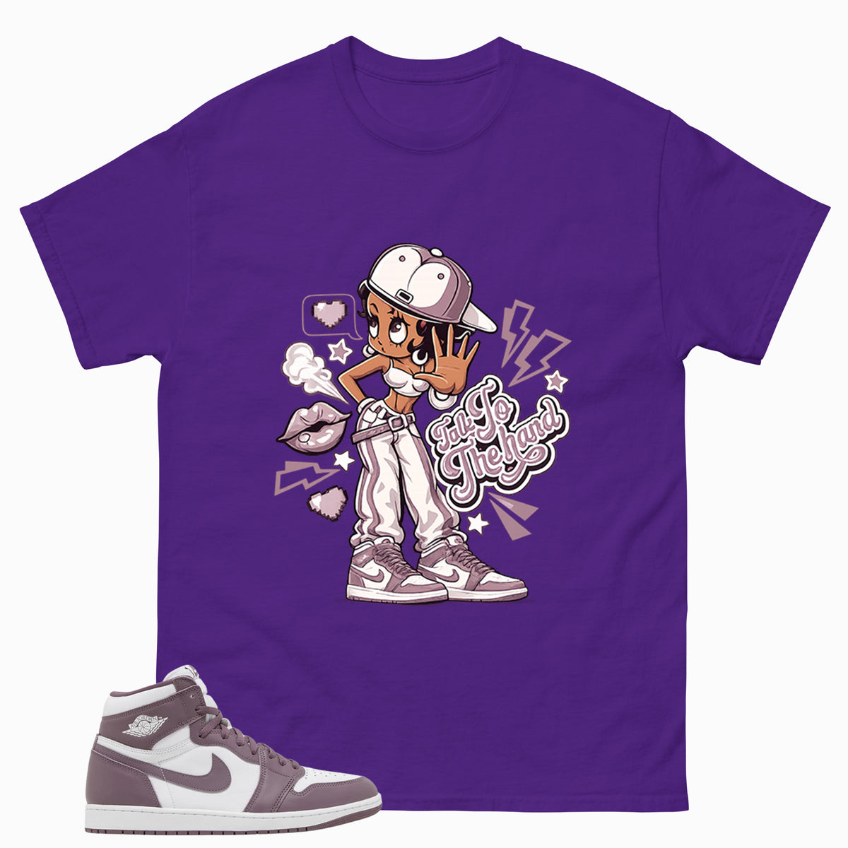 Purple Mauve 1s Zadago Shirt Talk To The Hand Graphic