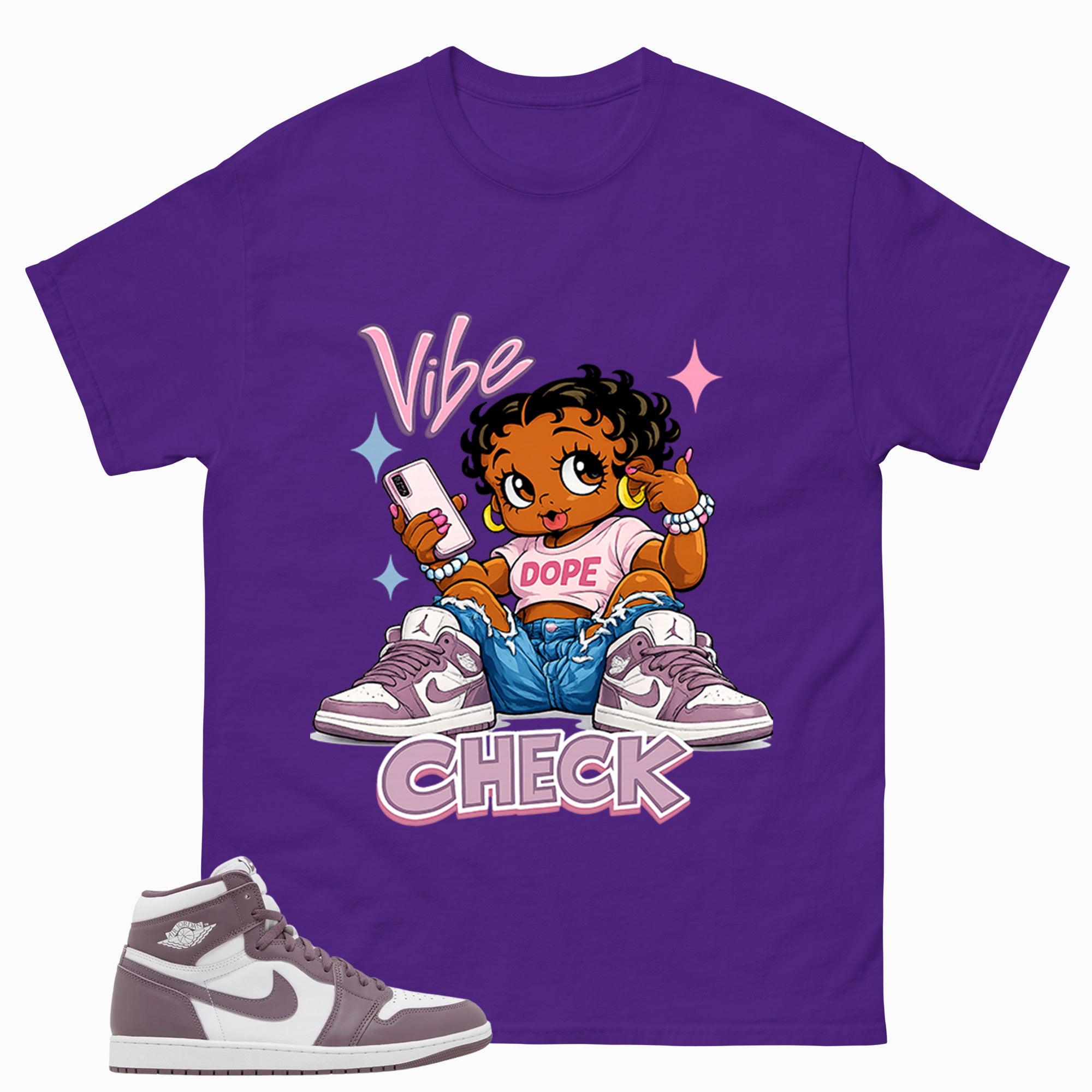 Purple Mauve 1s Zadago Shirt Vibe Check Graphic