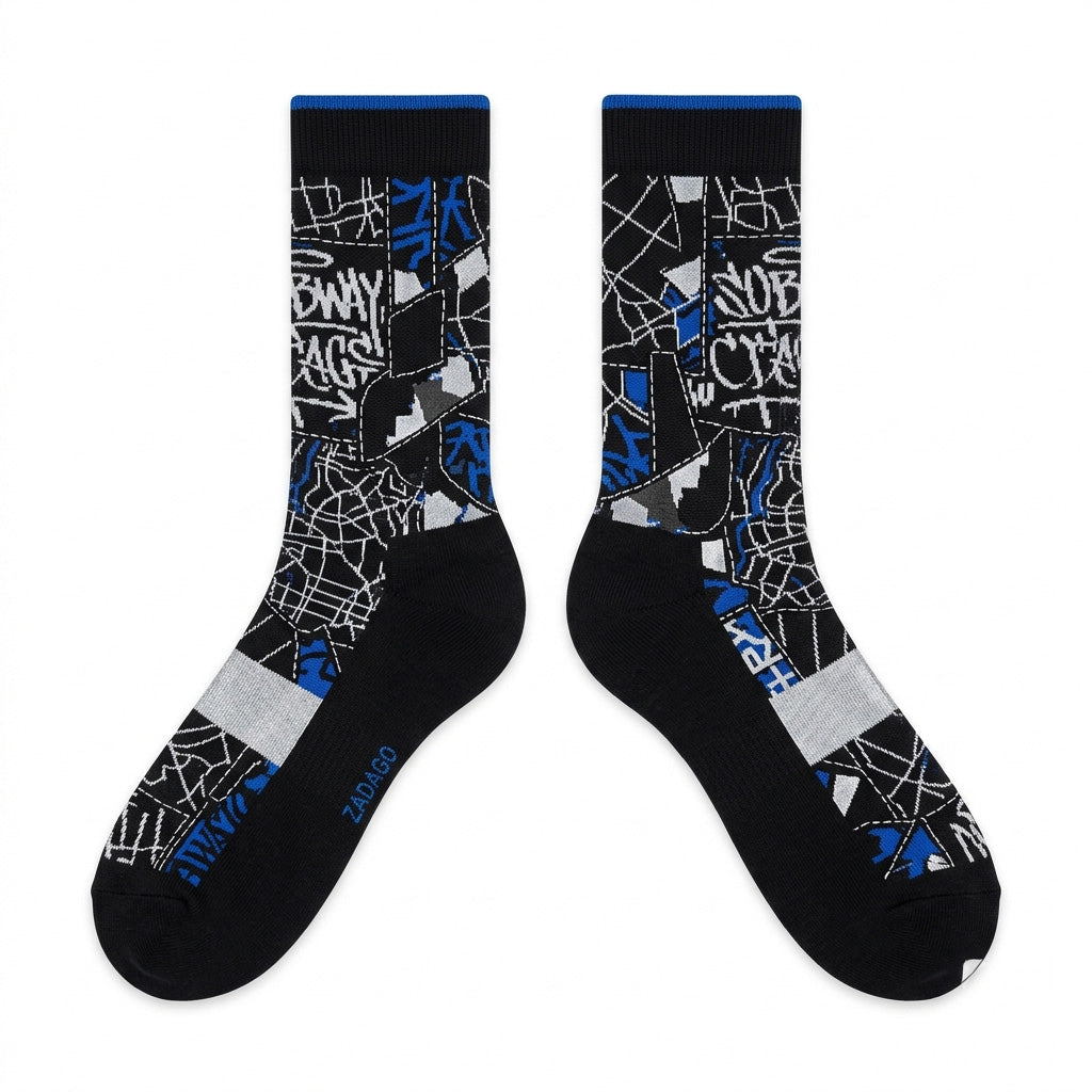 Racer Blue Socks – Awake NY x Air Jordan 5 Inspired Mid-Calf Unisex Crew Socks
