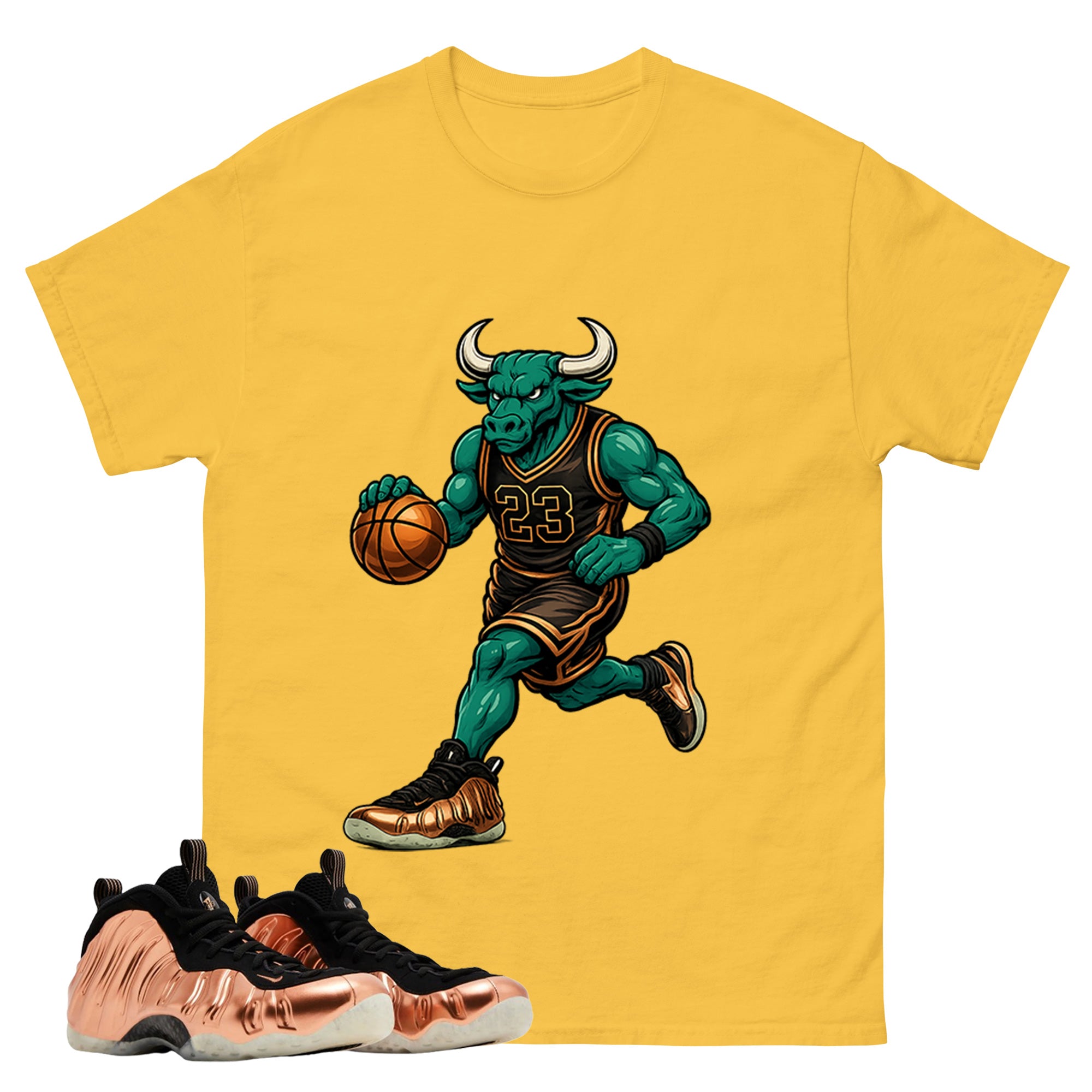 Raging Bull Graphic Tee, Shirt to Match Air Foamposite One Copper, Air Foamposite Unisex Black Shirt