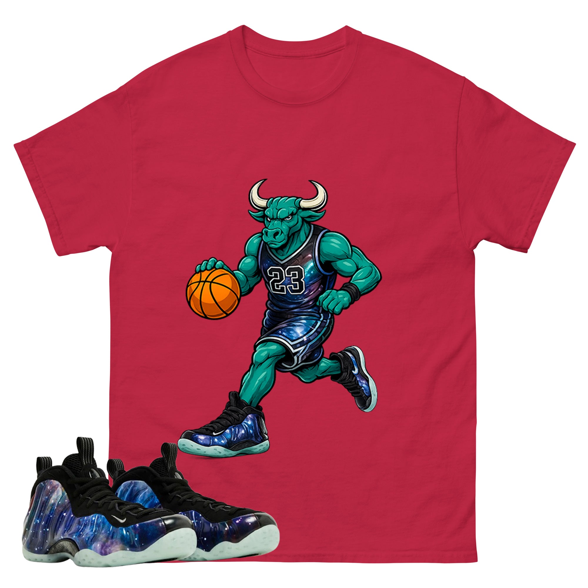 Raging Bull Graphic Tee, Shirt to Match Air Foamposite One Galaxy, Air Foamposite Unisex Black Shirt