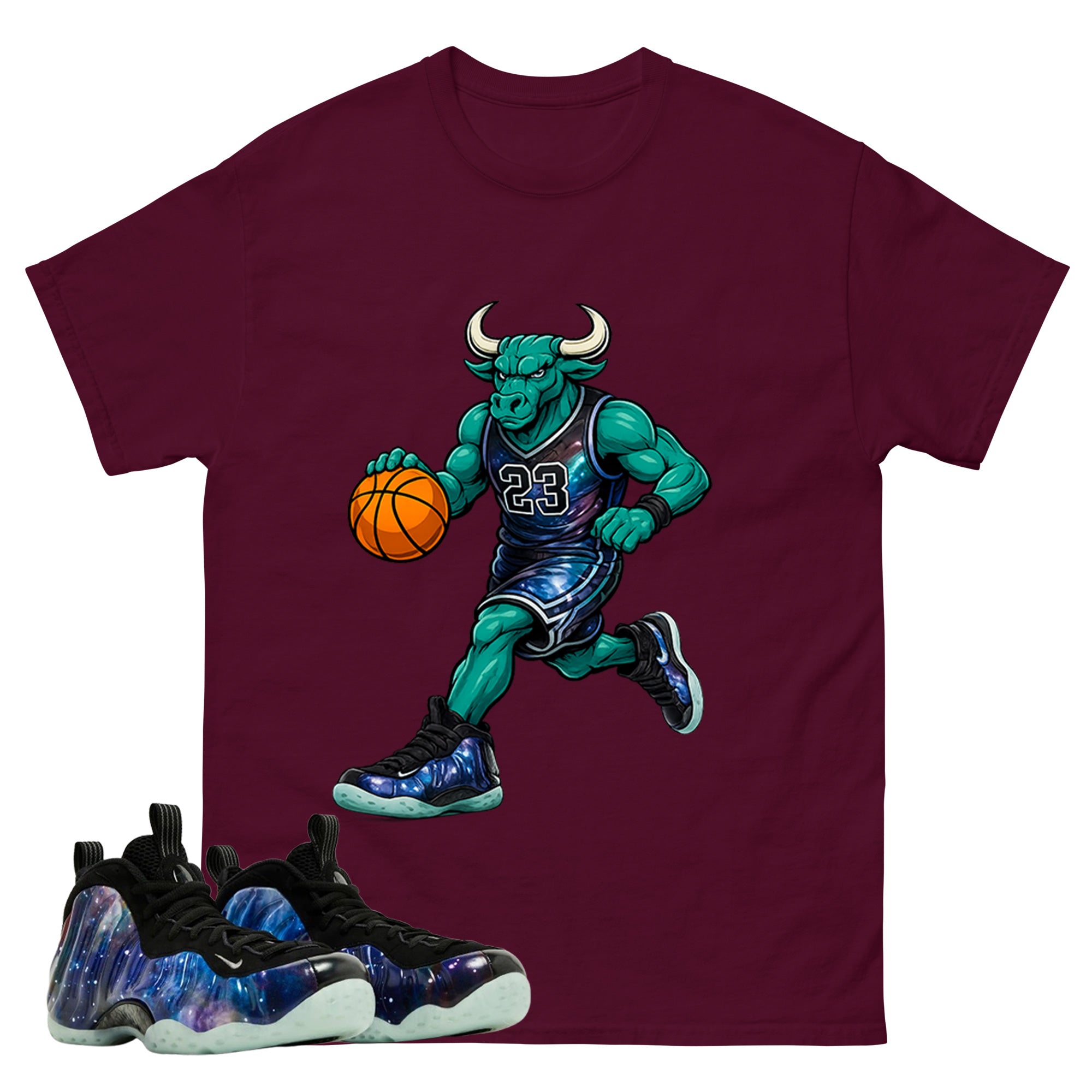 Raging Bull Graphic Tee, Shirt to Match Air Foamposite One Galaxy, Air Foamposite Unisex Black Shirt
