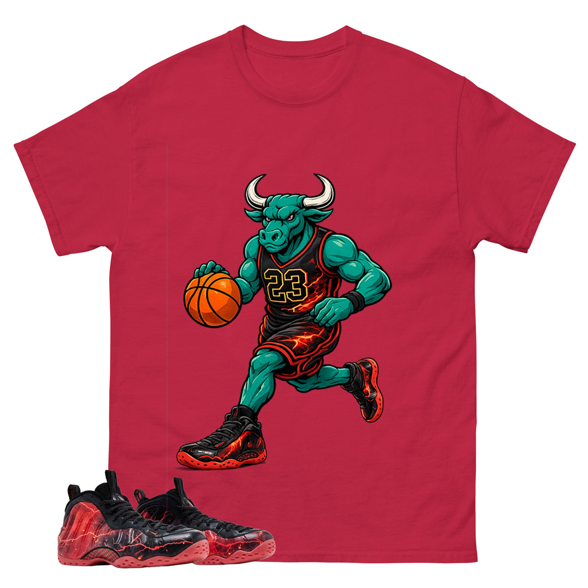 Raging Bull Graphic Tee, Shirt to Match Air Foamposite Stranger Things, Air Foamposite Unisex Blue Shirt