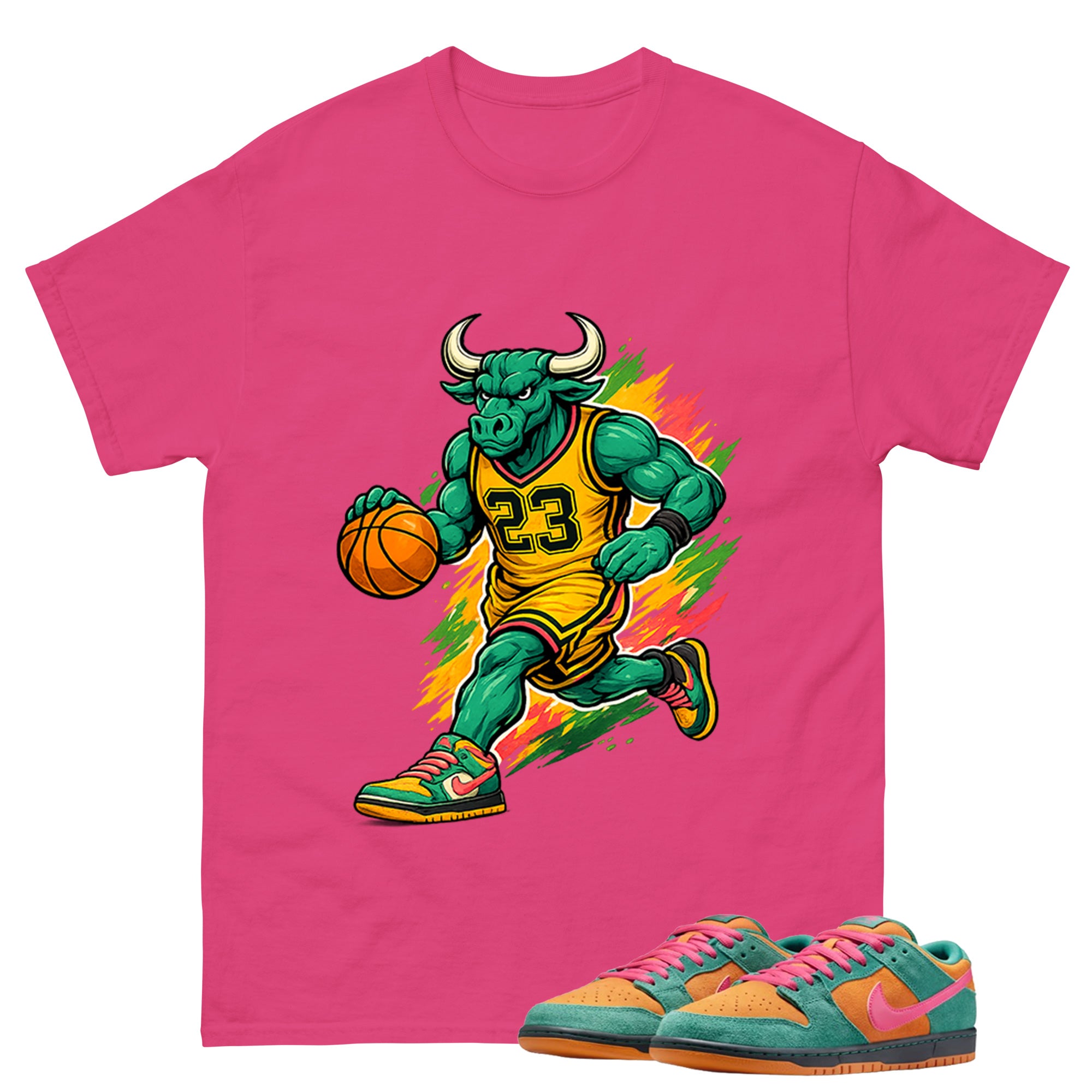 Raging Bull Graphic Tee, Shirt to Match SB Dunk Green Noise, SB Dunk Green Noise Watermelon Unisex Shirt