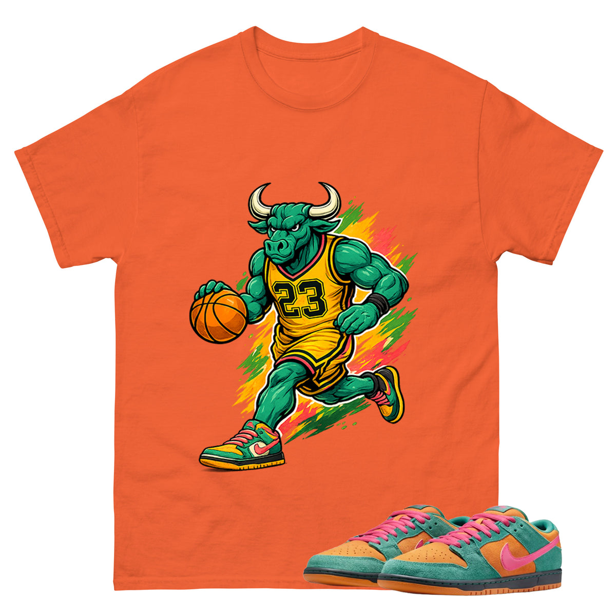 Raging Bull Graphic Tee, Shirt to Match SB Dunk Green Noise, SB Dunk Green Noise Watermelon Unisex Shirt